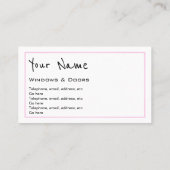 Windowsおよびドアの名刺を"エコーします" 名刺 (裏面)