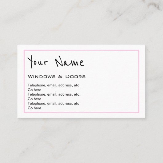 Windowsおよびドアの名刺を"エコーします" 名刺 (裏面)