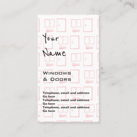 Windowsおよびドアの正札を"エコーします" 名刺 (正面)