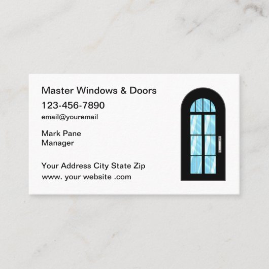 WindowsとDoorsの名モダン刺 名刺 (正面)