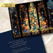 Windowsのクリスマスツリーの抽象芸術イラストレーション 箔シーズンカード