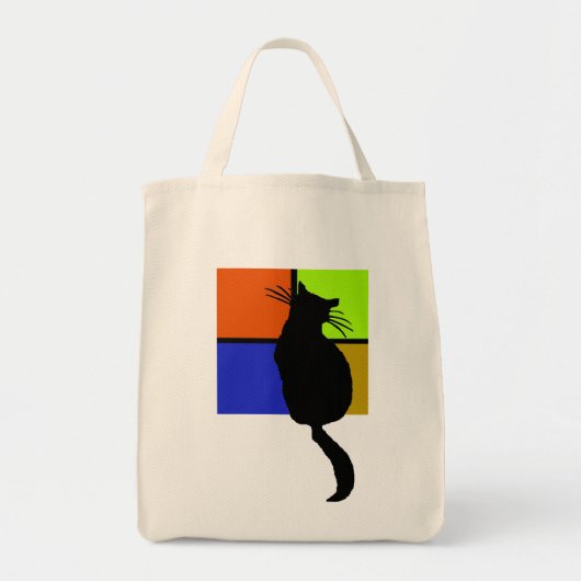 Windowsの着色されたバッグの猫 トートバッグ (正面)