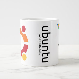 Windowsをたたくタキシードが付いているUbuntuのマグ ジャンボコーヒーマグカップ
