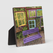 WindowsカラフルおよびBench Garden Decor フォトプラーク (正面)