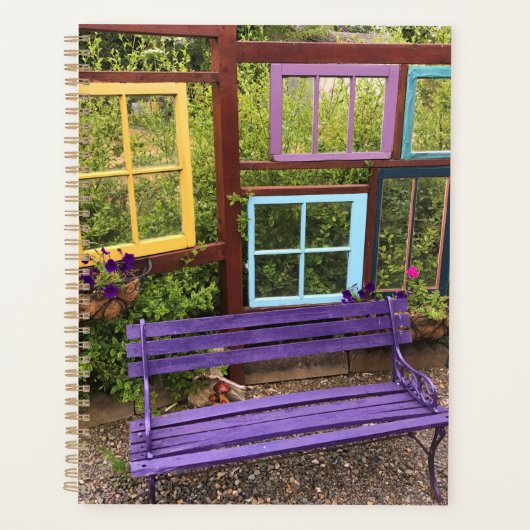 WindowsカラフルおよびBench Garden Decor プランナー手帳 (正面)