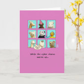 WindowsカードのCyber Chorus誕生日動物 カード (黄色い花)