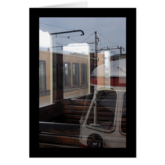 Windows反射ヴィンテージ列車レールヤード (正面)