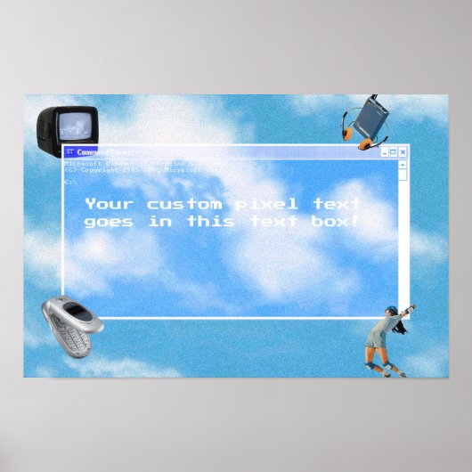 Windows95 コンピューターテーマ カスタムテキスト ポスター (正面)