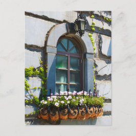 WINDOWS DOORS FLOWERS BUILDING POSTCROSSING ポストカード