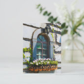 WINDOWS DOORS FLOWERS BUILDING POSTCROSSING ポストカード (スタンド正面)