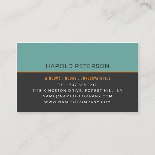 Windows & Doors、Window & Door Fitter Company 名刺 (裏面)