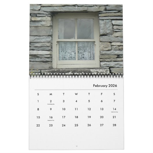 Windows of Ireland calendar カレンダー (2月 2026)