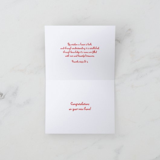 Windowsill Christian新しいホームおめでとうカード カード (内部)
