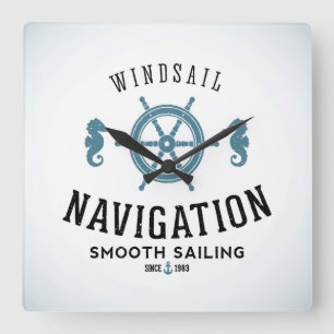 Windsailの運行ポスター スクエア壁時計