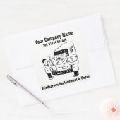 Windscreen Replacement & Repair Cartoon スクエアシール (封筒)