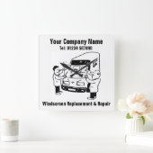 Windscreen Replacement & Repair Cartoon スクエア壁時計 (ホーム)