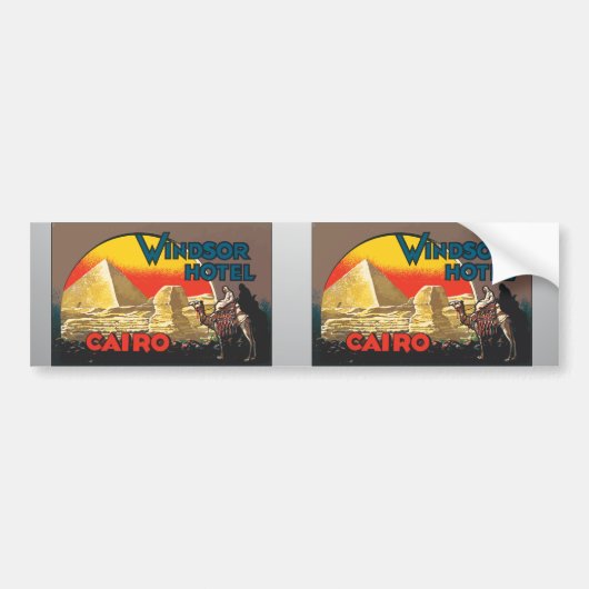 Windsorのホテルカイロのヴィンテージ バンパーステッカー (正面)