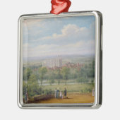 Windsorの城の台地からのEtonの大学 メタルオーナメント (左)