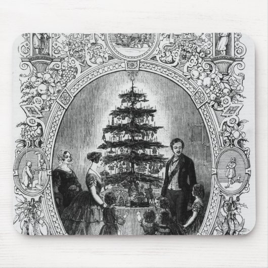 Windsorの城1848年のクリスマスツリー マウスパッド (正面)