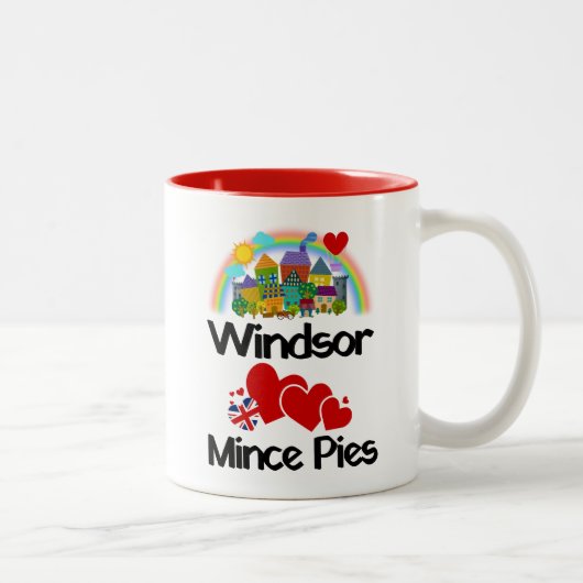Windsor, Berkshire UK Loves Mince Pies ツートーンマグカップ (右)