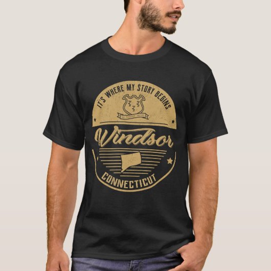 Windsor Connecticut私の話が始まる場所 Tシャツ (正面)