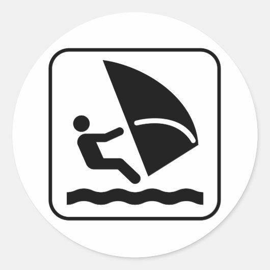 Windsurfシンボルステッカー ラウンドシール (正面)