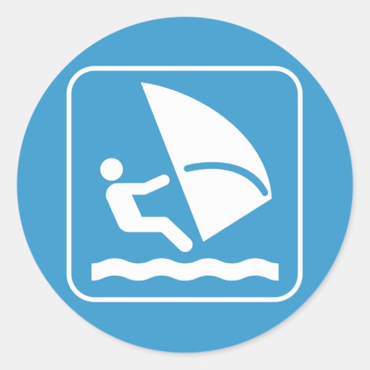 Windsurfシンボルステッカー ラウンドシール (正面)