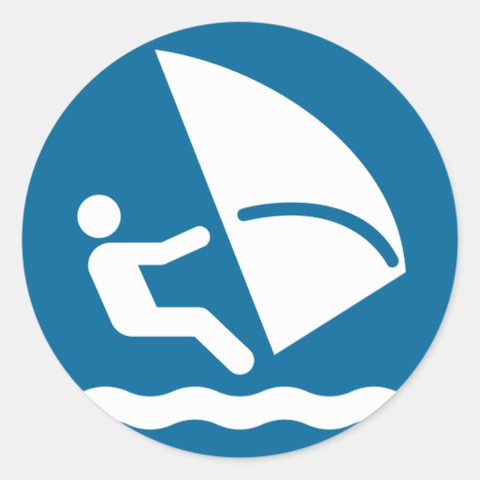 Windsurfシンボルステッカー ラウンドシール (正面)