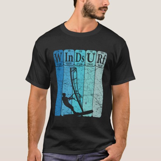 Windsurf周期表要素Windsurfレトロ Tシャツ (正面)