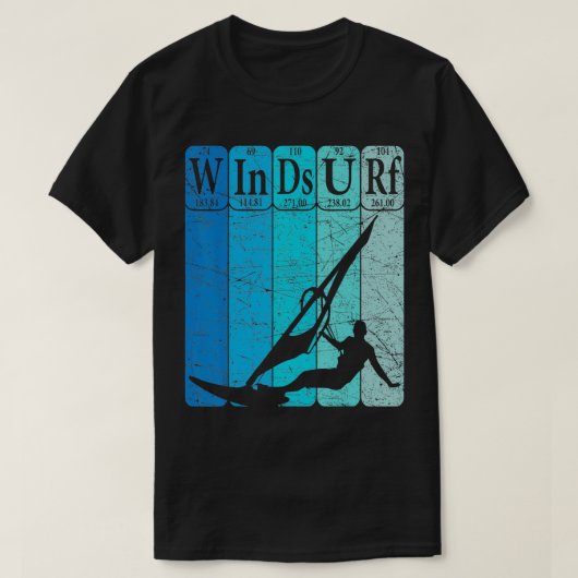 Windsurf周期表要素Windsurfレトロ Tシャツ (デザイン正面)
