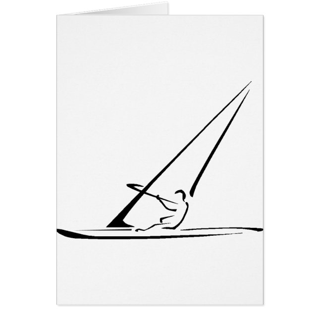 windsurf黒い輪郭を高めました (正面)