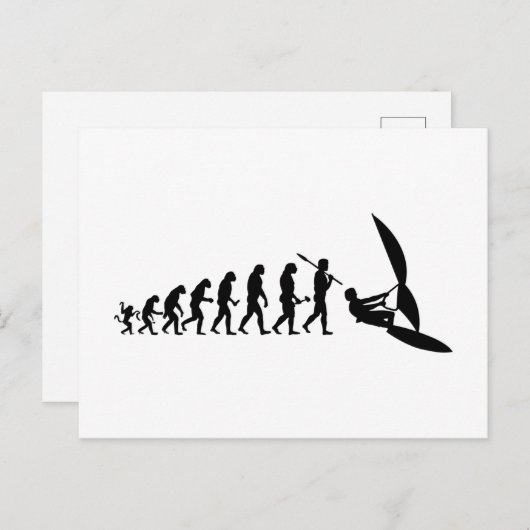Windsurfer Evolutionstheorie des Wassersport ポストカード (正面/裏面)