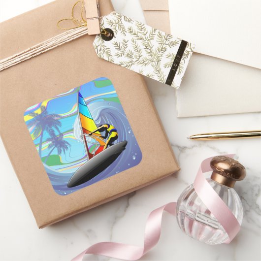WindSurfer on Big海波 スクエアシール (ギフト)
