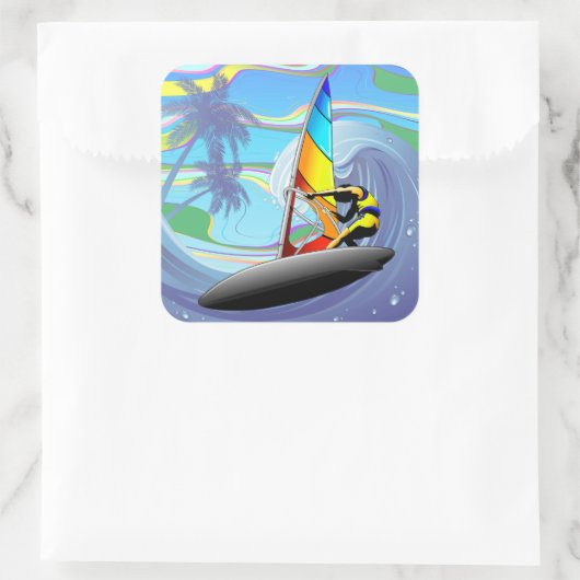 WindSurfer on Big海波 スクエアシール (バッグ)