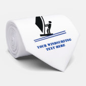 Windsurfer on board black, blue windsurfing custom ネクタイ (ロール)