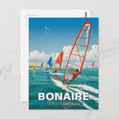 Windsurfers in Bonaire Dutch Caribbean ポストカード (正面/裏面)