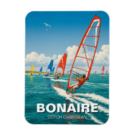 Windsurfers in Bonaire Dutch Caribbean マグネット