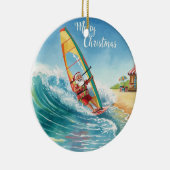 Windsurfing Santa Beach Christmas  セラミックオーナメント (右)
