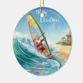 Windsurfing Santa Beach Christmas  セラミックオーナメント (左)