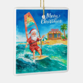 Windsurfing Santa Beach Christmas Card セラミックオーナメント (右)
