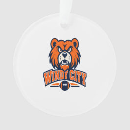 Windy City Football Angry Bear Mascot Sports Fan A オーナメント