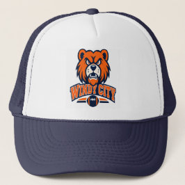 Windy City Football Angry Bear Mascot Sports Fan A キャップ