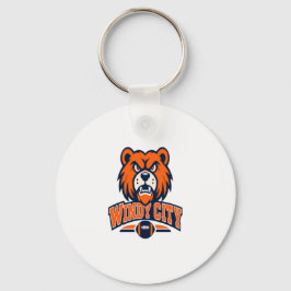 Windy City Football Angry Bear Mascot Sports Fan A キーホルダー