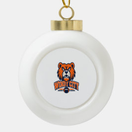Windy City Football Angry Bear Mascot Sports Fan A セラミックボールオーナメント