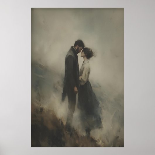 Windy Cliff Lovers Wuthering Heights Painting ポスター (正面)