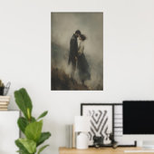 Windy Cliff Lovers Wuthering Heights Painting ポスター (ホームオフィス)