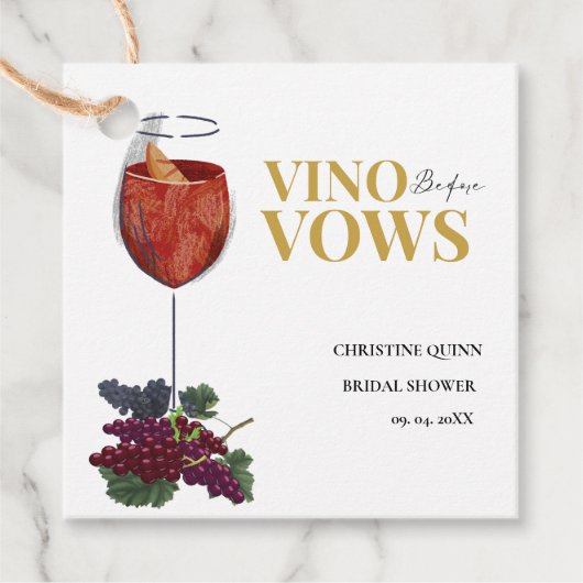 WiNeテイスティングブライダルシャワー フェイバータグ (正面)