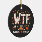 WIneトルコ家族の感謝祭おもしろい セラミックオーナメント (右)