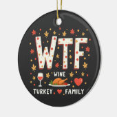 WIneトルコ家族の感謝祭おもしろい セラミックオーナメント (左)