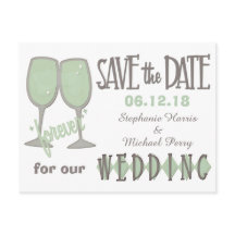 Wine お洒落 Glasses Save the Date 結婚's